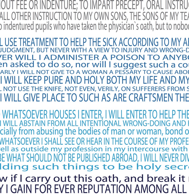 Modern Hippocratic Oath Art Print | Etsy