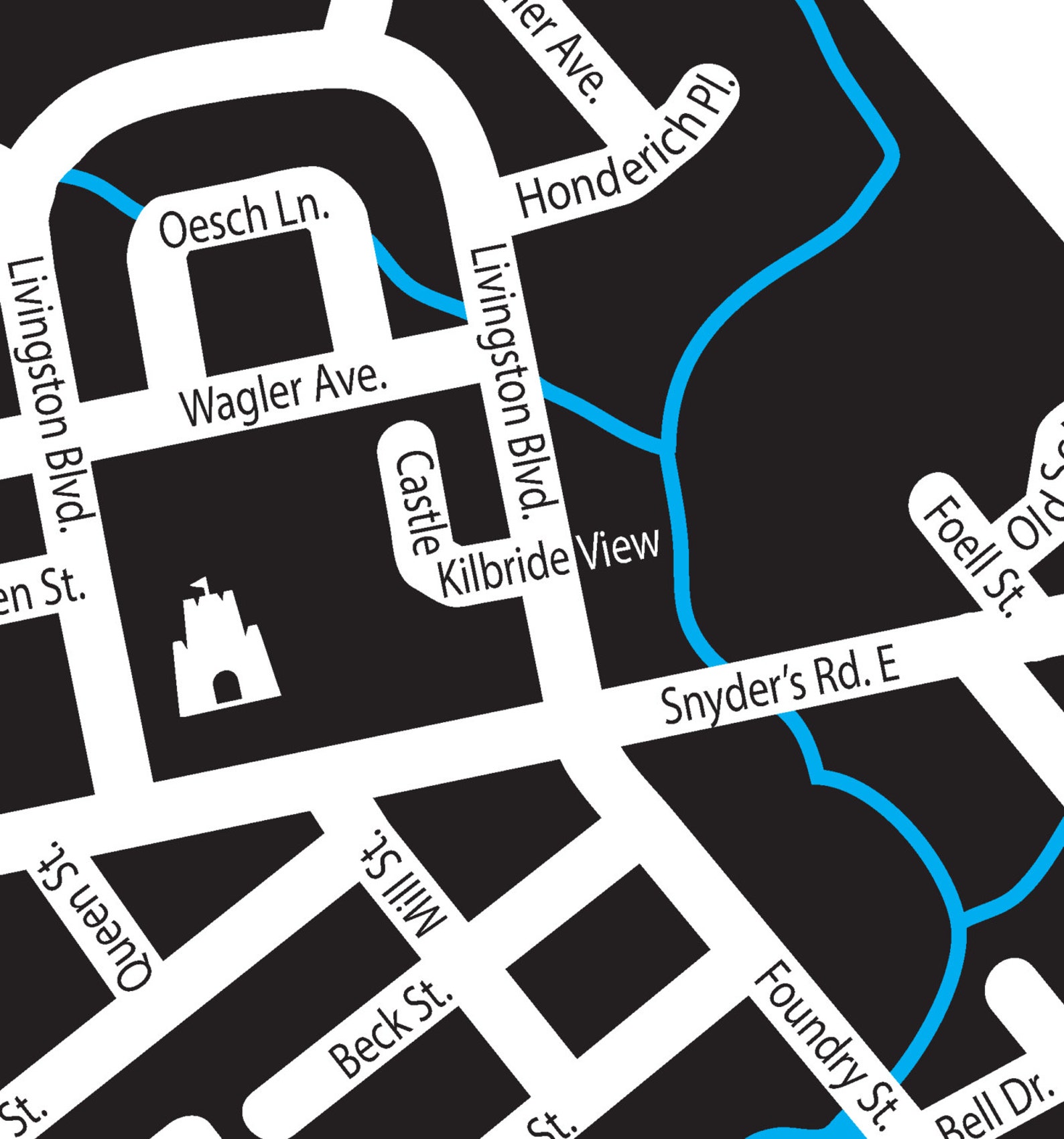 Typographic Map of Baden Ontario Wilmot Township Map City Etsy