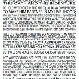 Modern Hippocratic Oath Print Doctor Oath Print Perfect Doctor Gift Medical School Graduation Gift Custom Poster Personalized Art image 4