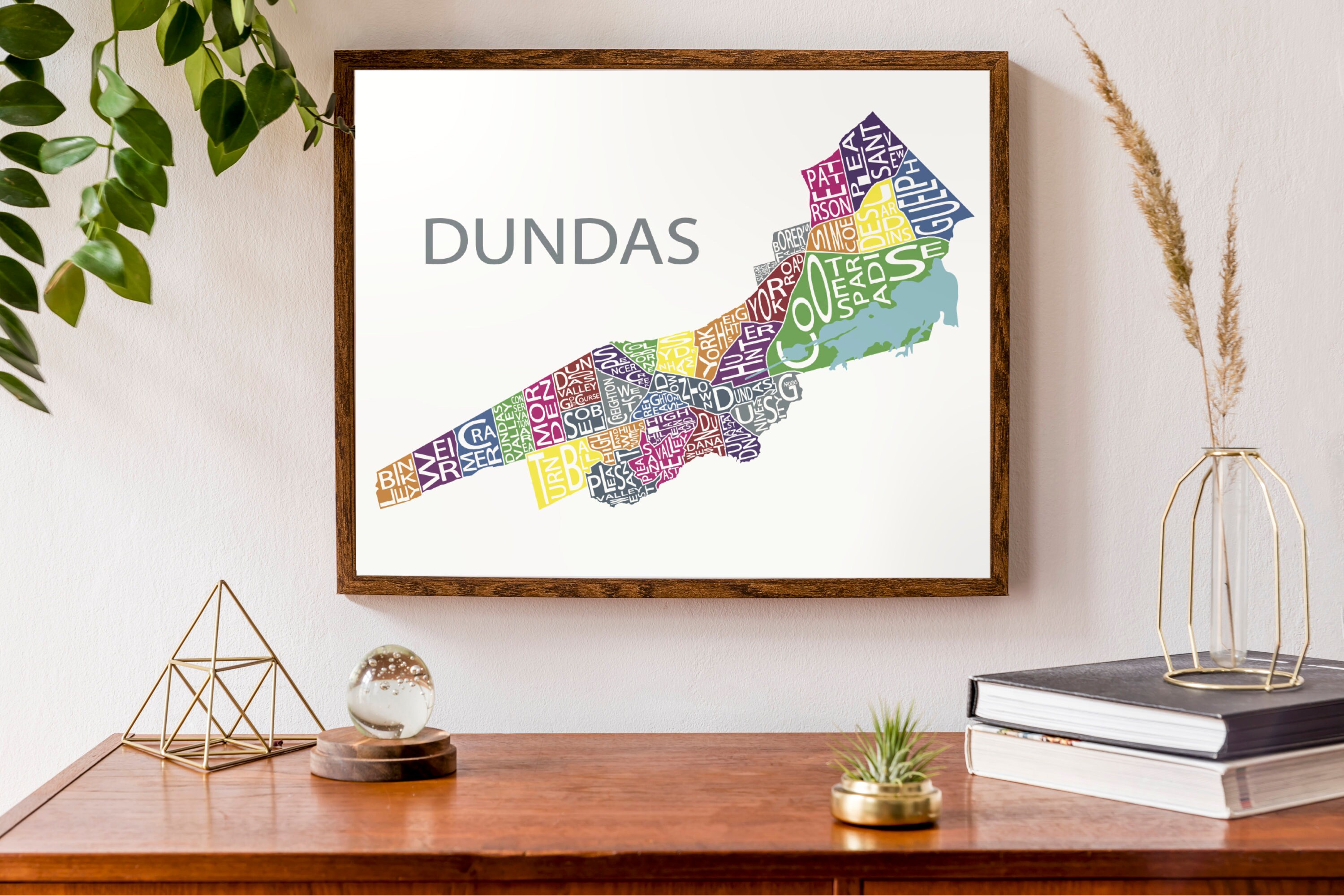 La Casa De Las Carcasas Vecindario Mapa tipográfico de Dundas Ontario / Mapa del vecindario / - Etsy México