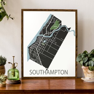 Carte typographique de Southampton, Ontario | | du comté de Bruce Carte de la ville Imprimer | carte du Canada | | d’affiche de carte personnalisée Impression de carte personnalisée