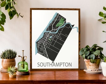 Typographic Map of Southampton, Ontario  | Bruce County | City Map Print | Canada Map | Custom Map Poster | Personalized Map Print