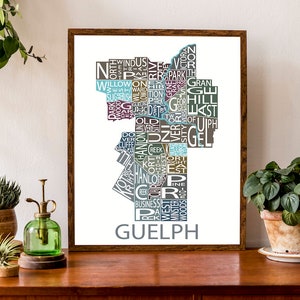 Carte typographique de Guelph, Ontario
