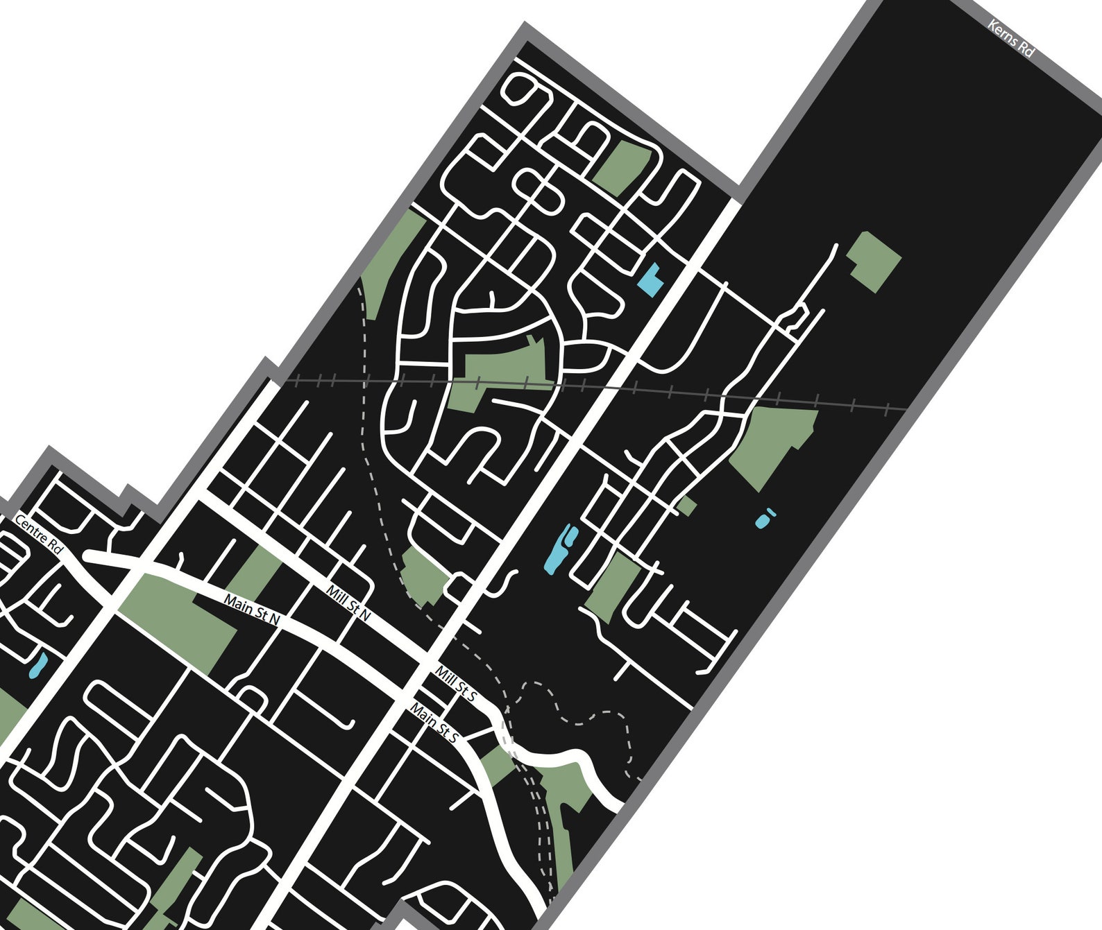 Typographic Map of Waterdown Ontario Hamilton City Map Etsy