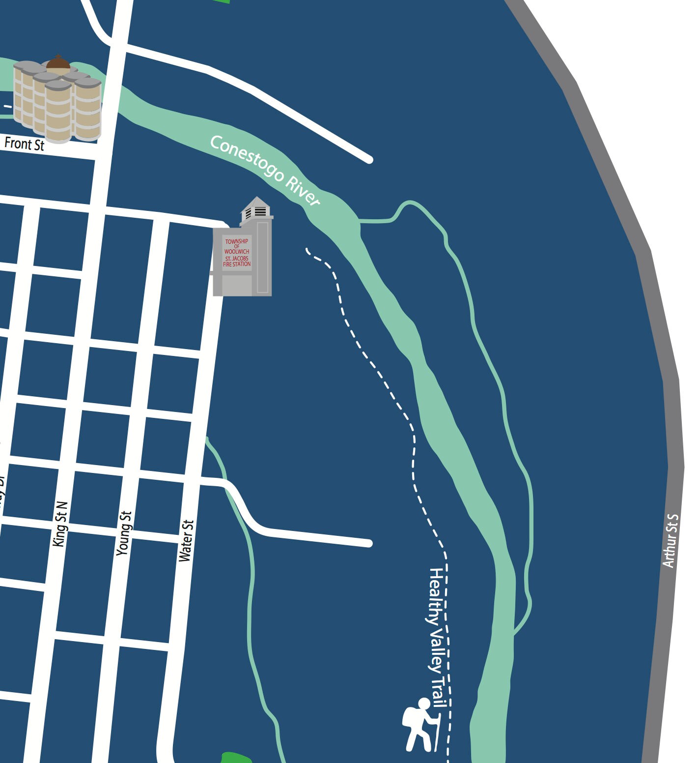 Typographic Map of St. Jacobs Ontario Waterloo Region Town Etsy