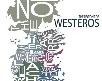 Typographic Map of Westeros, Game of Thrones