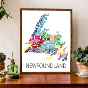 Carte typographique de Terre-Neuve, Canada | Carte provinciale | Carte du Canada | Poster de carte personnalisée | Impression de carte personnalisée