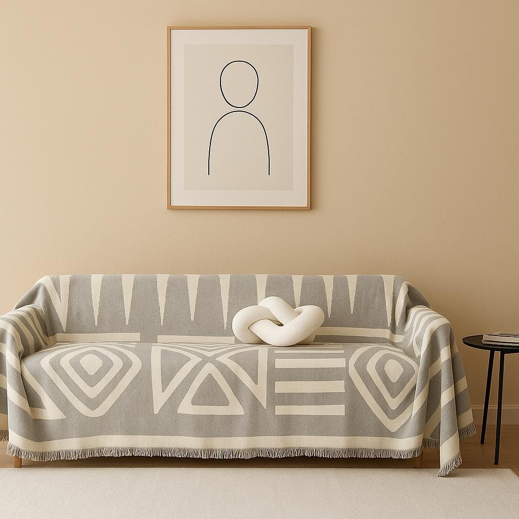 HOMESCAPES Gestreifter Chenille-Kissenbezug In Terracotta, 45 X 45 Cm