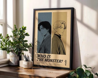 Plakat z potworami: Vintage Anime Manga Art Print