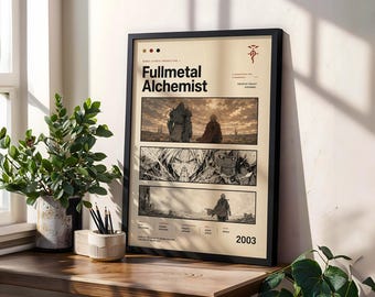 Plakat Full Metal Alchemist: Vintage Anime Manga Art Print