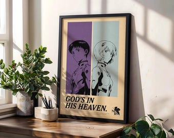 Plakat Neon Genesis Evangelion: Vintage Anime Manga Art Print