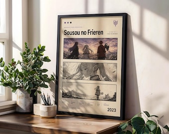 Plakat anime Sousou No Frieren: minimalistyczna grafika ścienna Manga