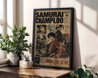 Samurai Champloo Anime Poster: Vintage Manga Art Print