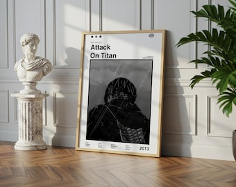 Poster anime di Attack on Titan: stampa artistica manga vintage