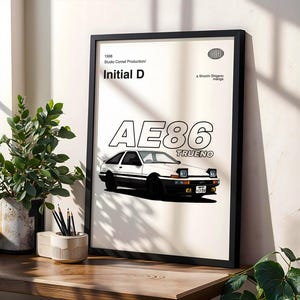 Digitale poster initial D: vintage anime-mangakunstdruk