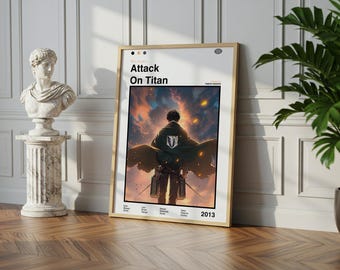 Poster anime di Attack on Titan: stampa artistica manga vintage