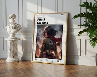 Poster anime di Attack on Titan: stampa artistica manga vintage