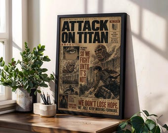 Attack on Titan Anime Poster: Vintage Manga Art Print