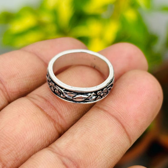 Silber Spinner Ring, 925 Sterling Silber, Meditation Ring, Spinnring, Tribal Ring, Boho Ring, Sorgen Ring, Statement Ring, Breiter Ring - Österreich