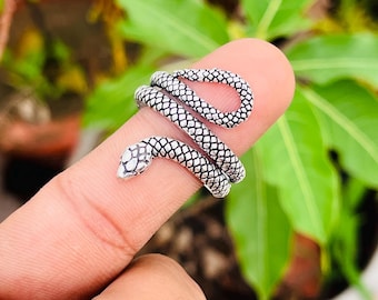Adjustable Snake Pinky Ring – 925 Sterling Silver, Spiral Design, Vintage Style Jewelry - View #9
