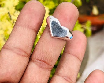 Handgemachter Herzring aus Sterlingsilber • Minimalistischer Liebesschmuck