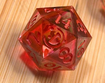 Blood Stained Glass Dice Set (Keychain Included!)