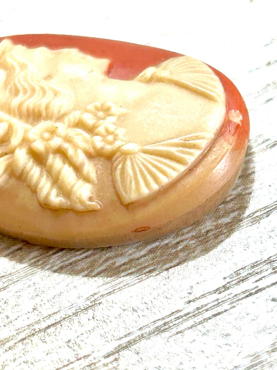 SALE! Vintage Red Cameo with Ivory Ceres Image, N… - image 4