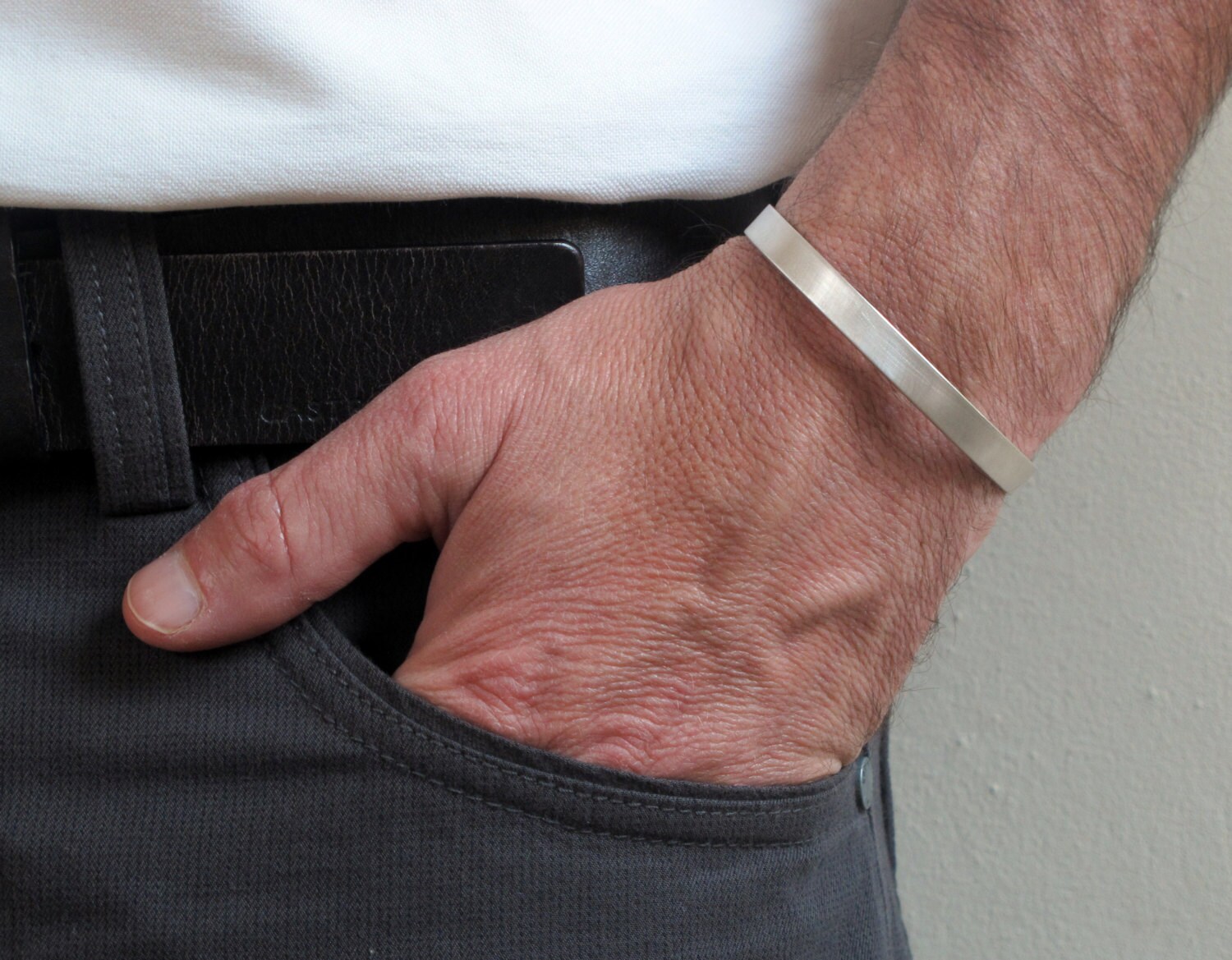 Mens cuff Sterling silver cuff Matte cuff bracelet Mens Etsy