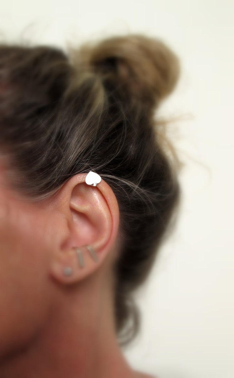 No Piercing Spade Ear Cuff Fake Helix Piercing Upper Ear Etsy