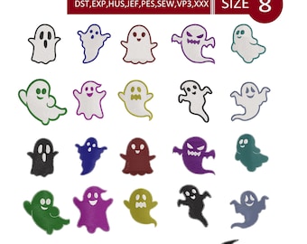 Mini Cute Ghosts Embroidery Designs, Spooky Ghost Embroidery Designs, mini Boo Embroidery, Halloween Embroidery, Digital download
