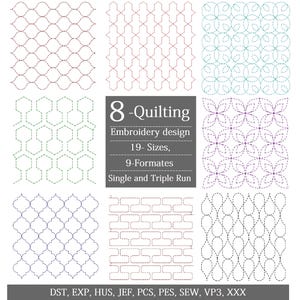 Geometric Quilt Embroidery Design Bundle. Quilting embroidery patterns for embroidery machines. Machine embroidery designs. Digital Download