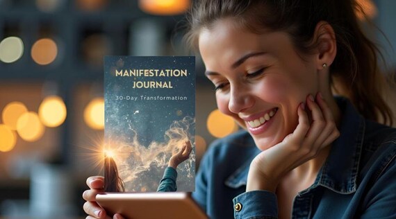 30-Day Manifestation Journal | Printable PDF with Guided Exercises, Daily Affirmations & Self-Discovery Prompts
