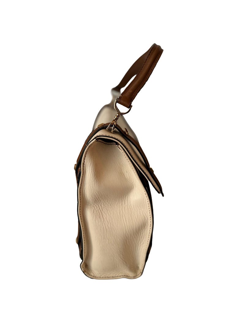 Valentino Garavani White and Brown Satchel Bag bild 4