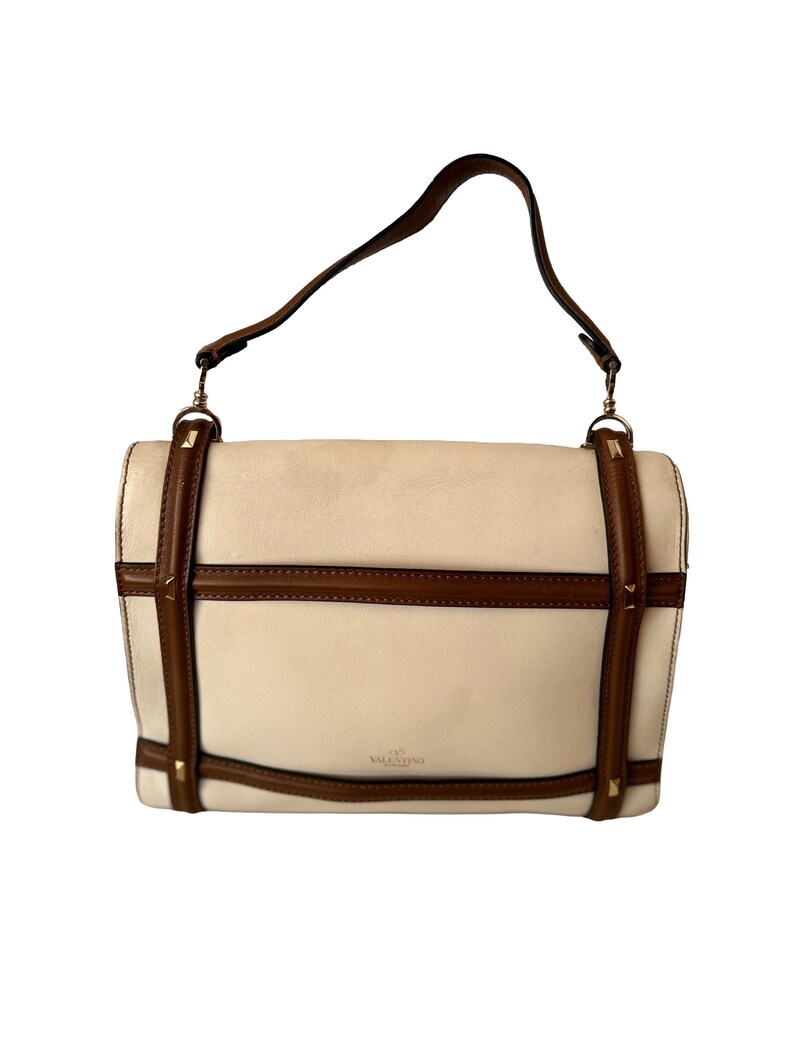 Valentino Garavani White and Brown Satchel Bag bild 2