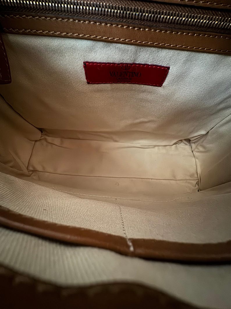 Valentino Garavani White and Brown Satchel Bag bild 6