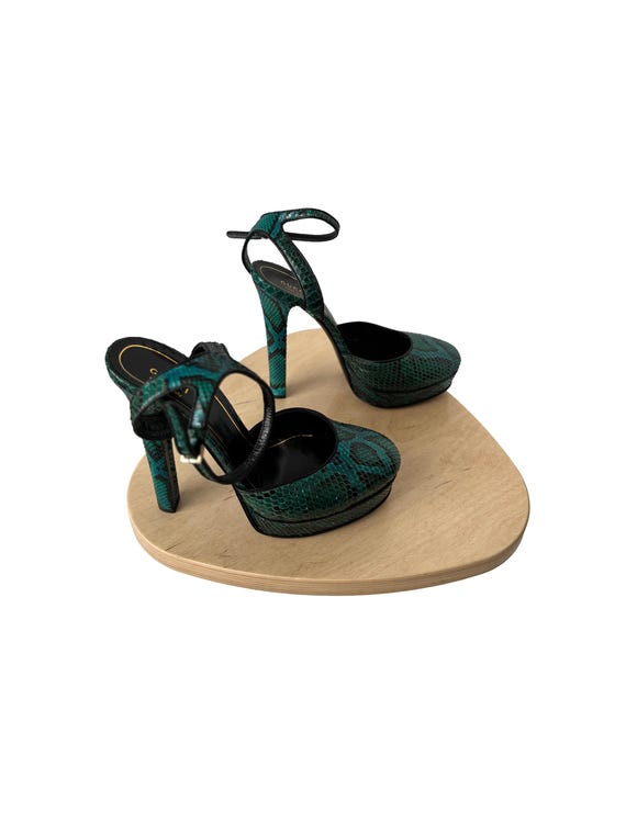 Gucci Huston Python Leather Platform Pumps - image 3