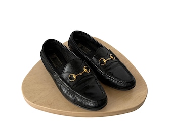 GUCCI Black Leather Horsebit Loafers.size 38-1/2 - Etsy