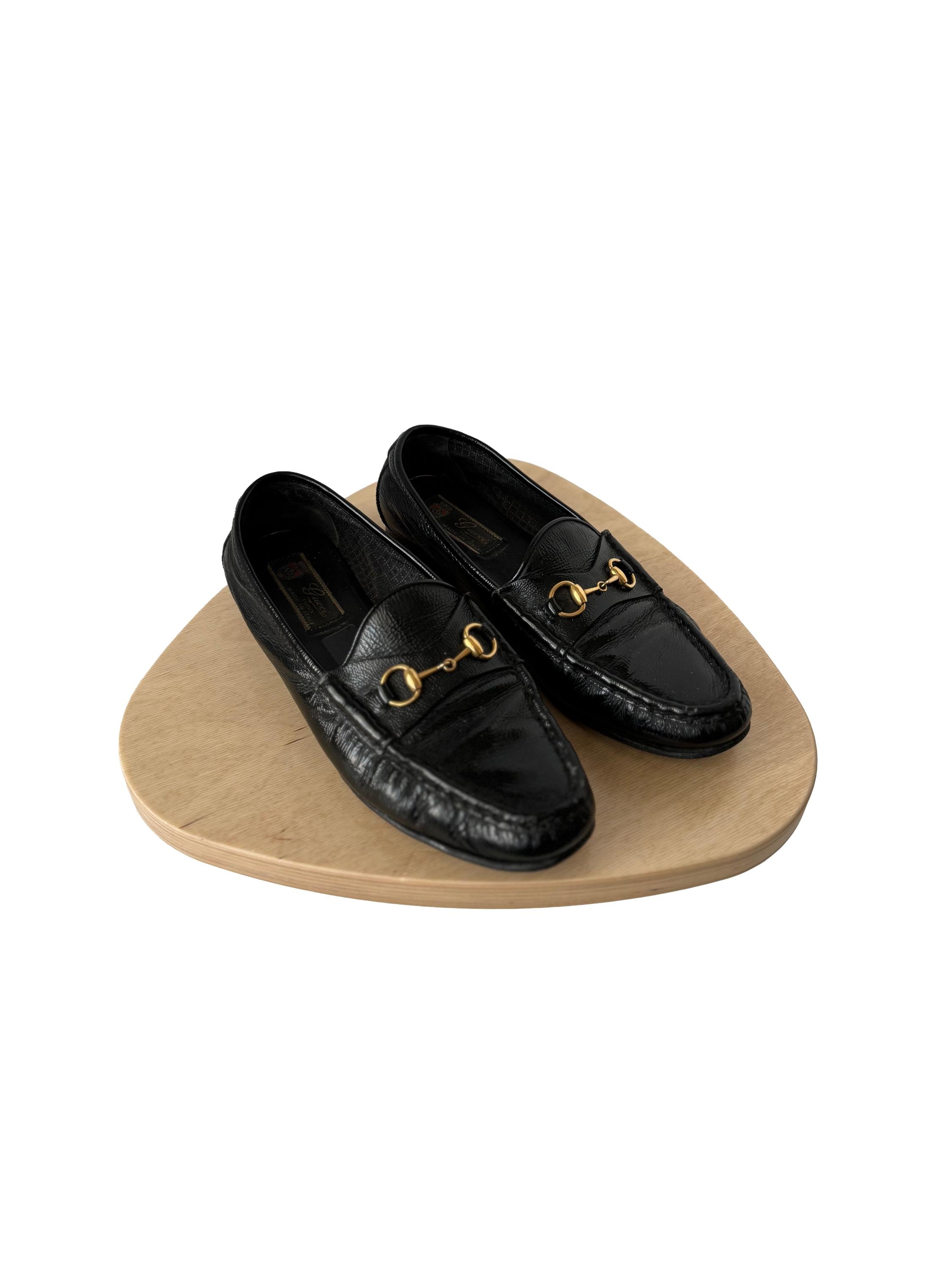 Gucci Black Leather Slip-Ons with Gold Accents worn once like new Gucci Screener Embossed-Leather Sneakers | Saks Fifth Avenue main image 2