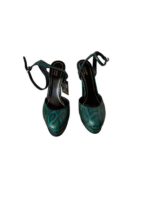 Gucci Huston Python Leather Platform Pumps - image 4