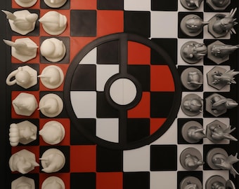 Juego de ajedrez Pokémon / Opciones: Tablero, piezas o juego completo / Regalo para gamers / Decoración Pokémon / Ajedrez coleccionable