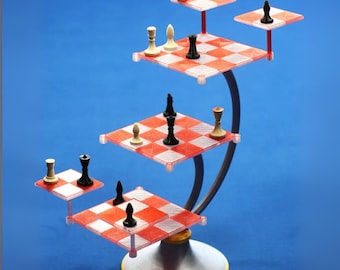 Juego de ajedrez 3D de Star Trek / Juego de ajedrez de ciencia ficción / Piezas y tablero de ajedrez futuristas / Regalo coleccionable para trekkies / Decoración de naves espaciales