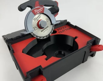 Cortador de pizza Milwaukee / Herramienta eléctrica tipo rueda para pizza / Accesorio de cocina para constructores / Regalo divertido para trabajadores / Estuche de almacenamiento opcional