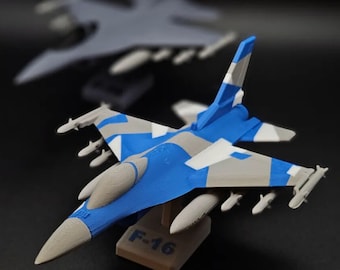 Tarjeta de kit de avión de combate F-16 Fighting Falcon: construye tu propio modelo de avión de combate 3D / Regalo de avión militar DIY, coleccionable de aviación y regalo para pilotos