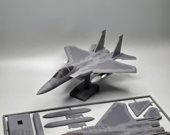 Tarjeta de kit del F-15 Eagle Jet: construye tu propio modelo de avión de combate 3D / Regalo de avión militar DIY, coleccionable de aviación y regalo para pilotos