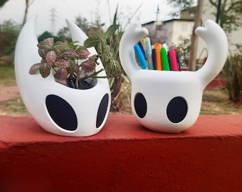 Maceta de Hollow Knight y Silksong / Maceta decorativa para gamers / Maceta con forma de insecto adorable / Regalo para gamers indie / Decoración para escritorio o estante