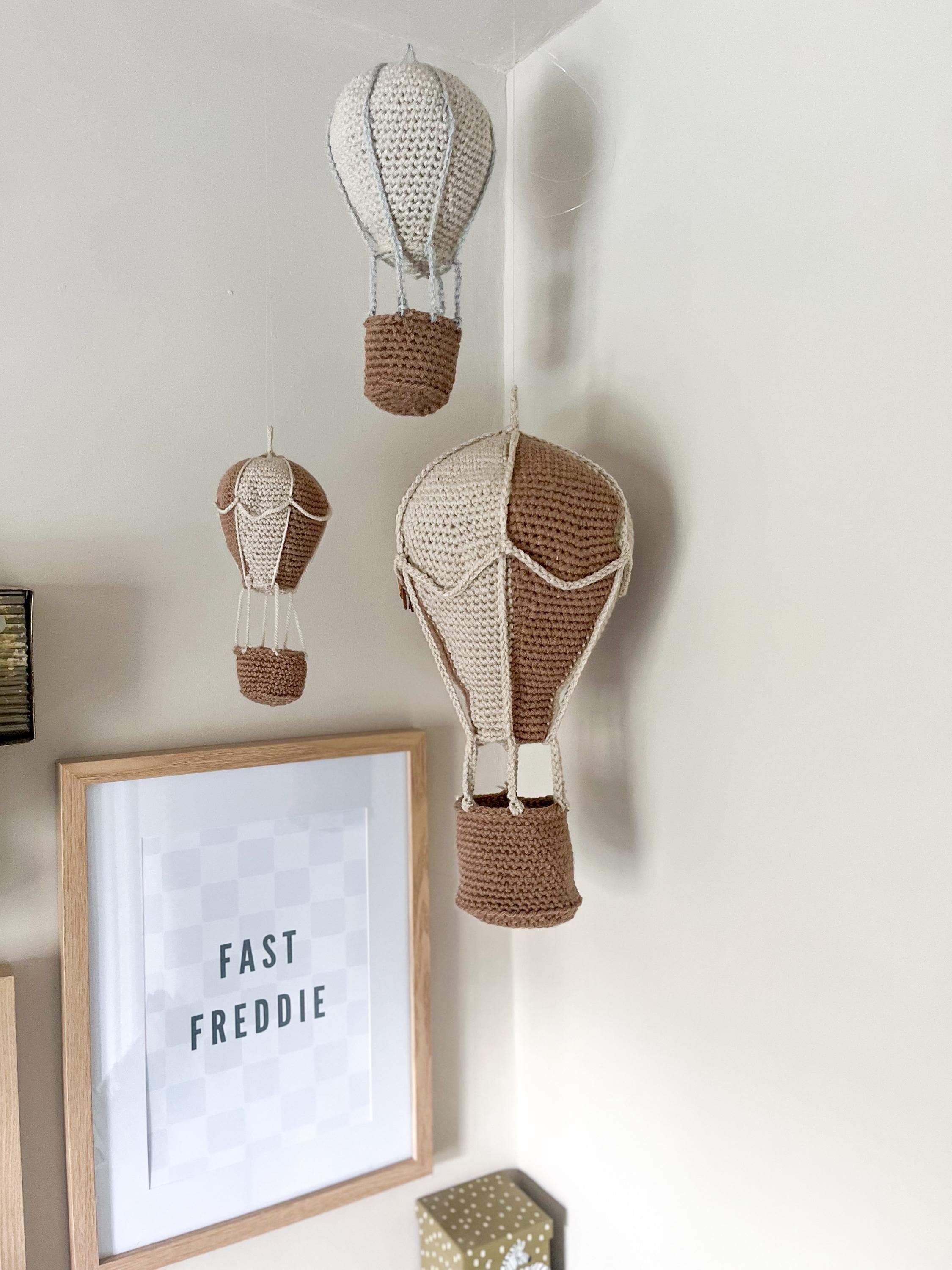 Crochet Hot Air Balloon | Nursery Wall Hanging | Boho Baby Room Decor ...