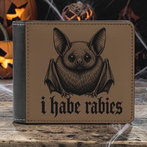 Gotisk fladdermusplånbok, mörk humor, vikplånbok, PU-läder, Halloween-tillbehör