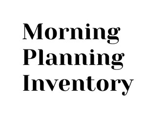 Inventario della pianificazione mattutina