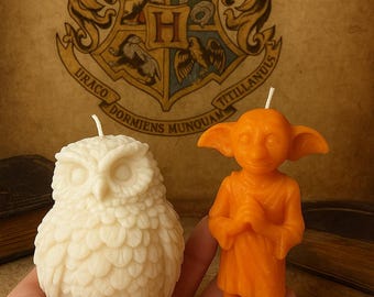 Elf Sculpted Candle: Wizard Inspired Home Decor, handmade (Soy-paraffin or Soy-beeswax blend)