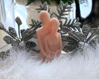 Umarmtes Paar Kerze, handgefertigte Soja Skulptur, romantisches Wohndekor
